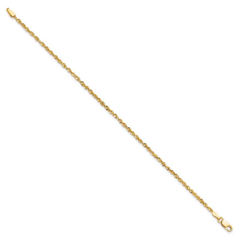 14K 7 inch 2mm Ultra Diamond-cut Rope with Lobster Clasp Chain
