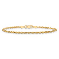 14K 2mm Yellow Gold Ultra Diamond-cut Rope Chain with Lobster Clasp, 8" view 4