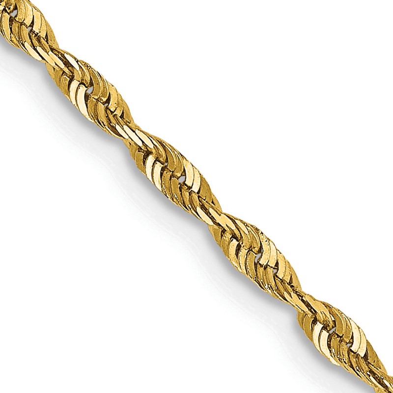 14K 16 inch 2mm Ultra Diamond-cut Rope with Lobster Clasp Chain