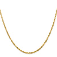 14K 2.25mm Yellow Gold Ultra Diamond-cut Rope Chain with Lobster Clasp, 16" view 2