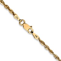14K 2.25mm Yellow Gold Ultra Diamond-cut Rope Chain with Lobster Clasp, 16" view 3