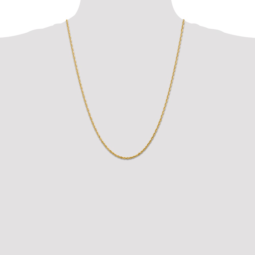 14K 24 inch 2.5mm Ultra Diamond-cut Rope with Lobster Clasp Chain (EXL018-24)