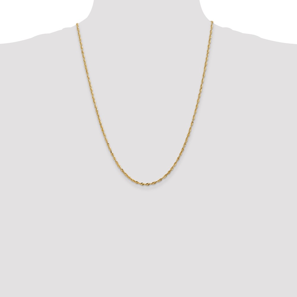 14K 24 inch 2.5mm Ultra Diamond-cut Rope with Lobster Clasp Chain (EXL021-24)
