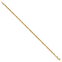 14K 2.5mm Yellow Gold Ultra Diamond-cut Rope Chain with Lobster Clasp, 7" view 2