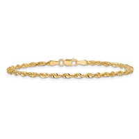 14K 2.5mm Yellow Gold Ultra Diamond-cut Rope Chain with Lobster Clasp, 7" view 4