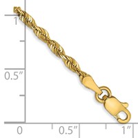 14K 2.5mm Yellow Gold Ultra Diamond-cut Rope Chain with Lobster Clasp, 7" view 3