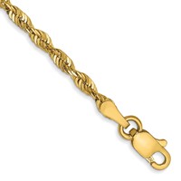 14K 2.5mm Yellow Gold Ultra Diamond-cut Rope Chain with Lobster Clasp, 7" view 1