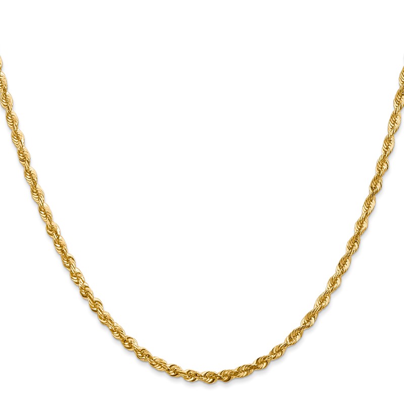 14K 18 inch 2.75mm Ultra Diamond-cut Rope with Lobster Clasp Chain