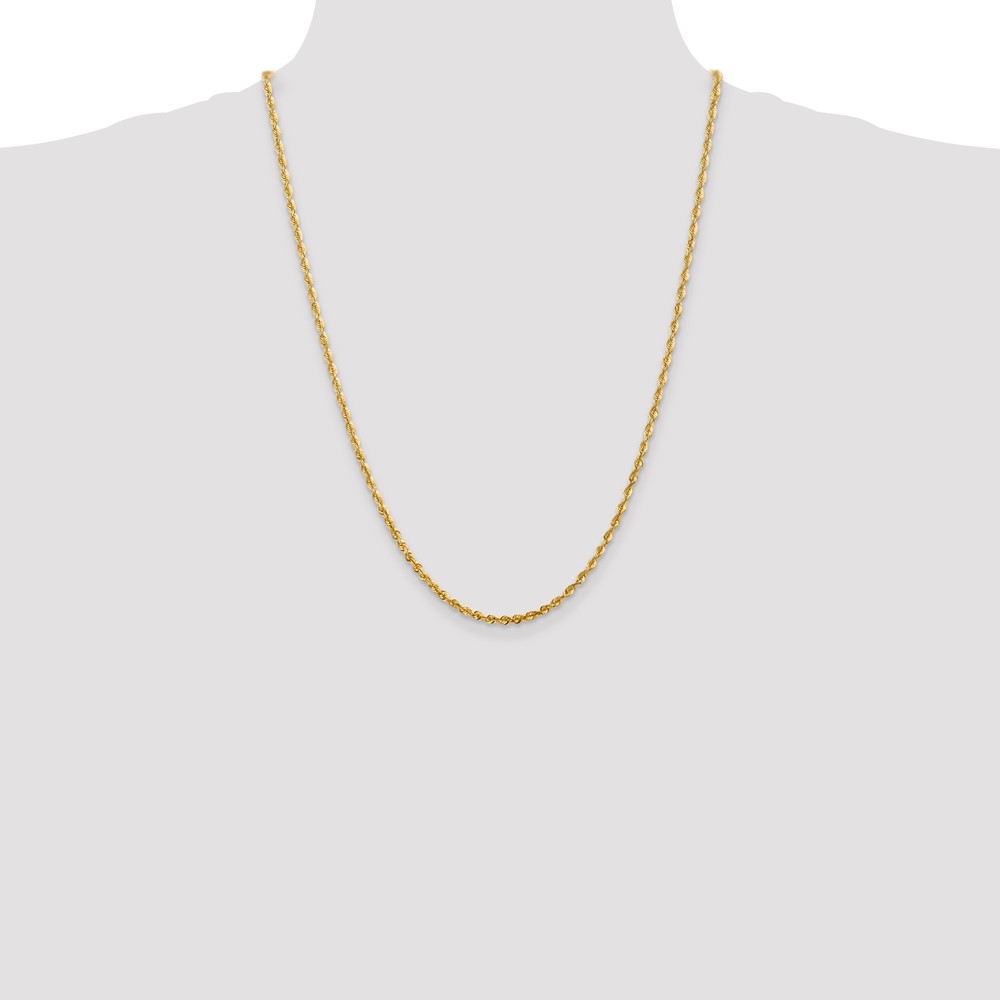 14K 24 inch 2.75mm Ultra Diamond-cut Rope with Lobster Clasp Chain (EXL023-24)