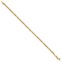 14K 2.75mm Yellow Gold Ultra Diamond-cut Rope Chain with Lobster Clasp, 7" view 2