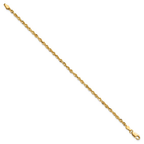 14K 2.75mm Ultra Diamond-cut Rope with Lobster Clasp Chain (per inch)
