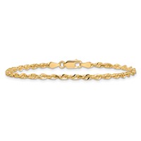 14K 2.75mm Yellow Gold Ultra Diamond-cut Rope Chain with Lobster Clasp, 7" view 4