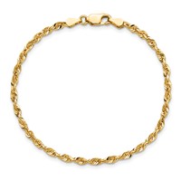 14K 2.75mm Yellow Gold Ultra Diamond-cut Rope Chain with Lobster Clasp, 7" view 5