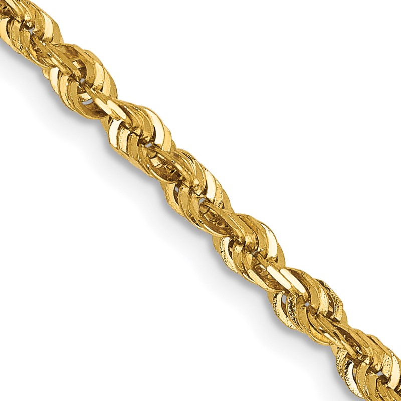 14K 18 inch 2.75mm Ultra Diamond-cut Rope with Lobster Clasp Chain