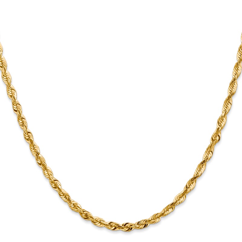 14K 22 inch 4mm Ultra Diamond-cut Rope with Lobster Clasp Chain