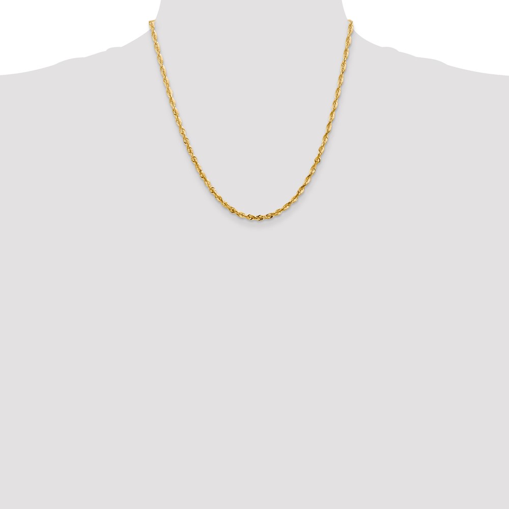 14K 20 inch 4mm Ultra Diamond-cut Rope with Lobster Clasp Chain (EXL030-20)