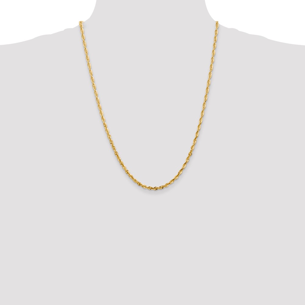 14K 24 inch 4mm Ultra Diamond-cut Rope with Lobster Clasp Chain (EXL030-24)