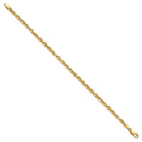 14K 4mm Yellow Gold Ultra Diamond-cut Rope Chain with Lobster Clasp, 7" view 2