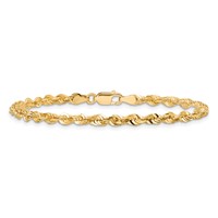 14K 4mm Yellow Gold Ultra Diamond-cut Rope Chain with Lobster Clasp, 7" view 4