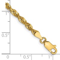 14K 4mm Yellow Gold Ultra Diamond-cut Rope Chain with Lobster Clasp, 7" view 3