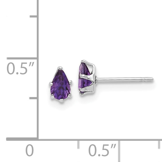 Sterling Silver Amethyst Pear Earrings