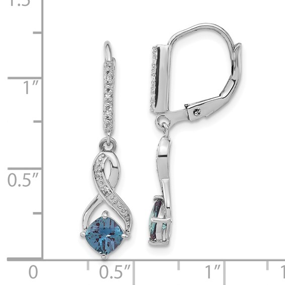 Gemstone & Diamond Leverback Dangle Earrings