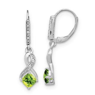 SS Peridot & Diamond Earrings