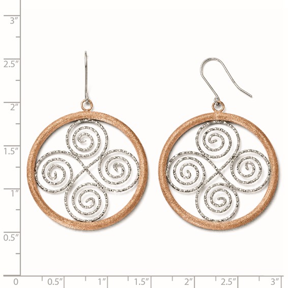Leslie's Sterling Silver Rose Gold-plated Shepherd Hook Earrings