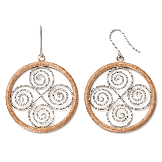 Leslie's Sterling Silver Rose Gold-plated Shepherd Hook Earrings