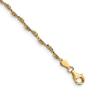 Leslie's Sterling Silver Gold-plated Twist 10 inch Plus 1 inch Extender - Total 11 inch Anklet