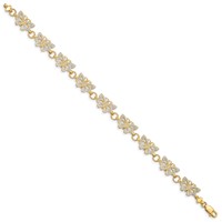 14K Bracelet with White Rhodium Butterfly - 7in view 2
