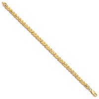 14K Yellow Gold Polished 5mm Diamond-cut Bracelet - 7in view 2