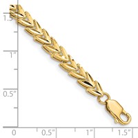 14K Yellow Gold Polished 5mm Diamond-cut Bracelet - 7in view 3