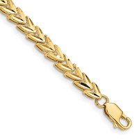 14K Yellow Gold Polished 5mm Diamond-cut Bracelet - 7in view 1