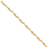 14K Yellow Gold Polished Dolphin and Sea Shell Bracelet - 7in view 2
