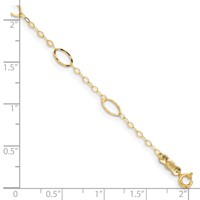 14K Yellow Gold Oval Design Diamond-cut Bracelet, 7.25" view 3
