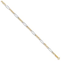 14K Two-tone Polished Oval Design Bracelet, 7.25" view 2