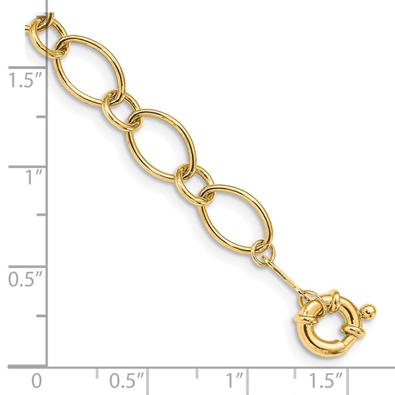 14k Oval and Circle Link 7.25 inch Bracelet