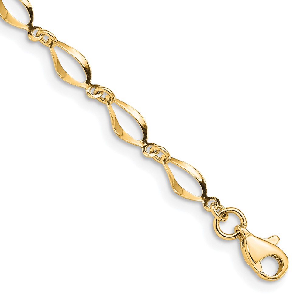 14k Polished Fancy Twisted Link 7.25 inch Bracelet (FB1340Y-7.25)