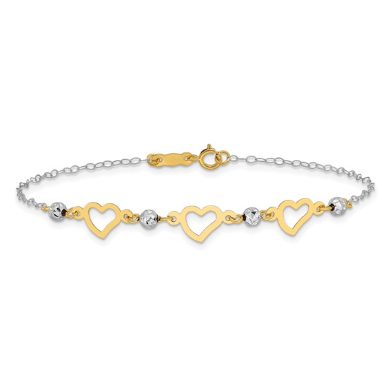 Gold Polished Heart Bracelets