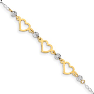Gold Polished Heart Bracelets
