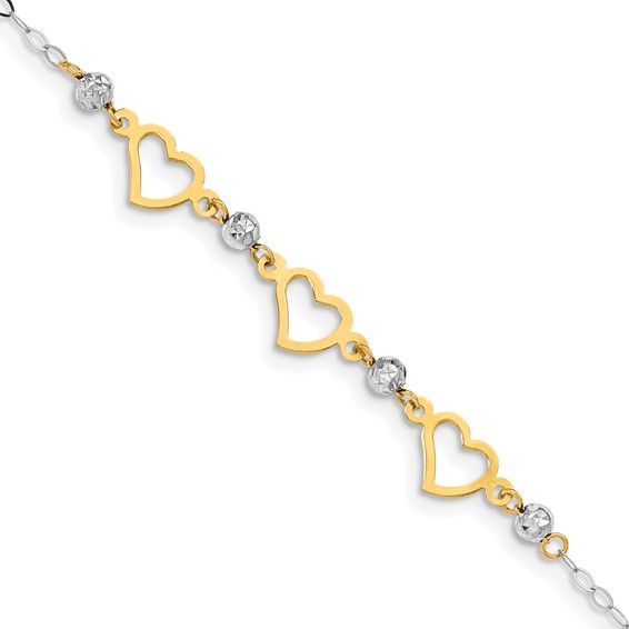 Gold Polished Heart Bracelets