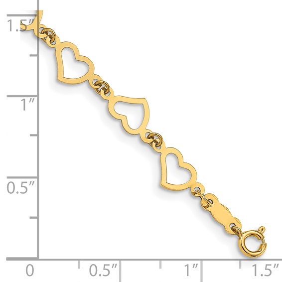 Gold Polished Heart Bracelets