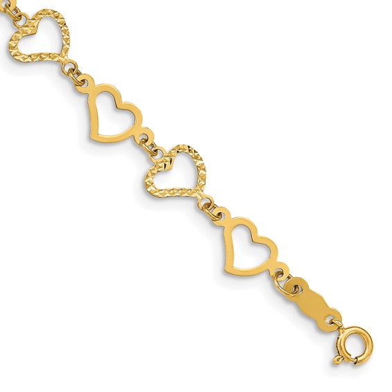 Gold Polished Heart Bracelets