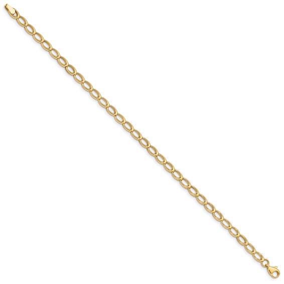 14K Polished Oval Open Link 7.5 inch Bracelet
