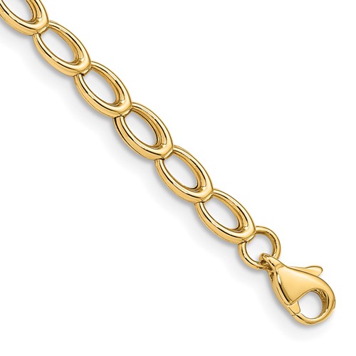 14K Gold Polished Open Link Bracelet