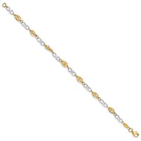 14K Two-Tone Polished Infinity Symbol and Fancy Link Bracelet, 7.5" view 2