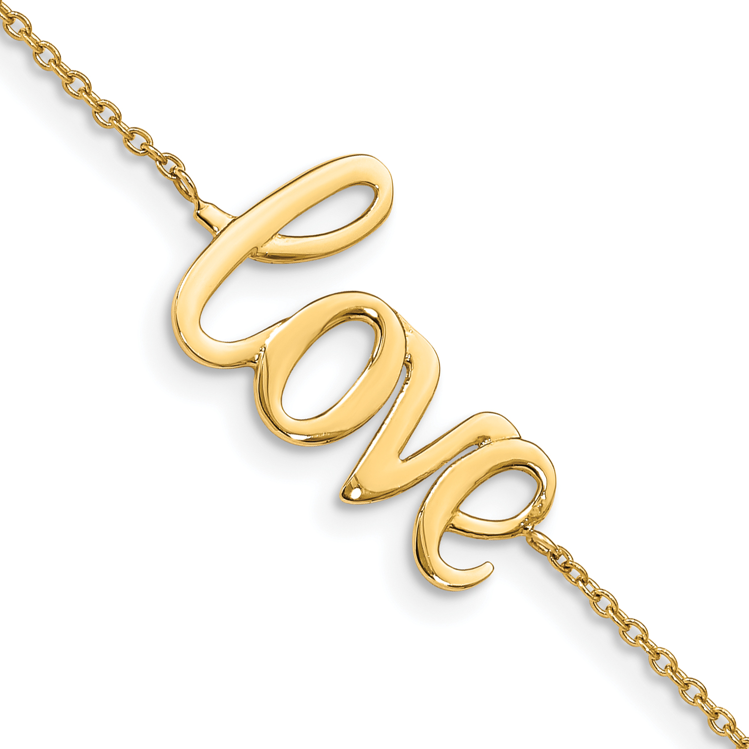 14K Polished LOVE Script 7 inch Bracelet (FB1427-7)