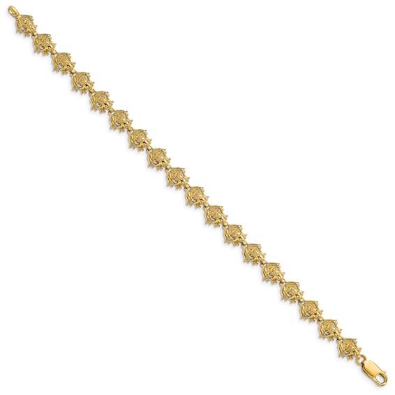 14k Polished Frog 7.25 inch Bracelet