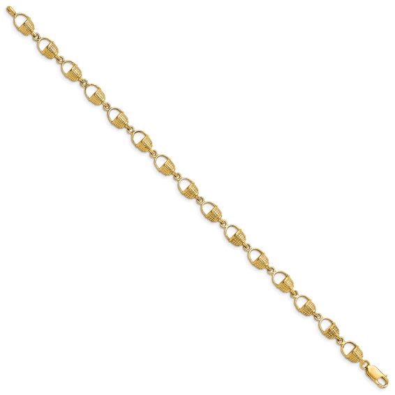 14k Polished Nantucket Basket 7.25 inch Bracelet